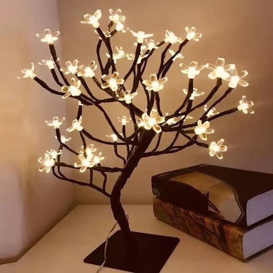 36pcs LED Cherry Blossom Crystal Flower Desk Lamp