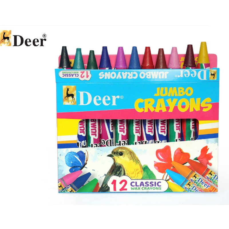 Deer 12 Jumbo Crayons